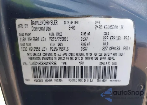 2002 Jeep Liberty Sport from USA, damaged, VIN 1J4GK48K62W182836